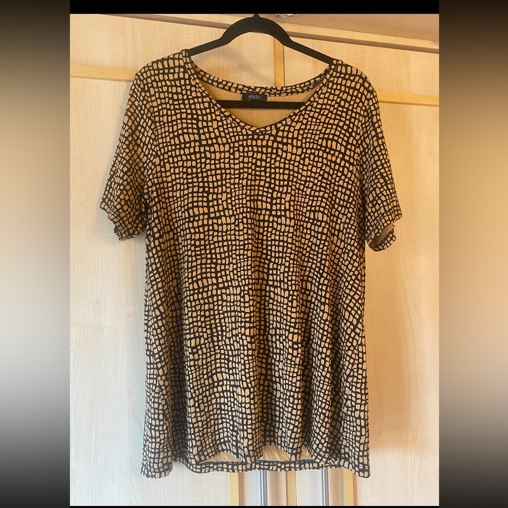 Yesta Women’s Geometric Short Sleeve Tunic Size 12W